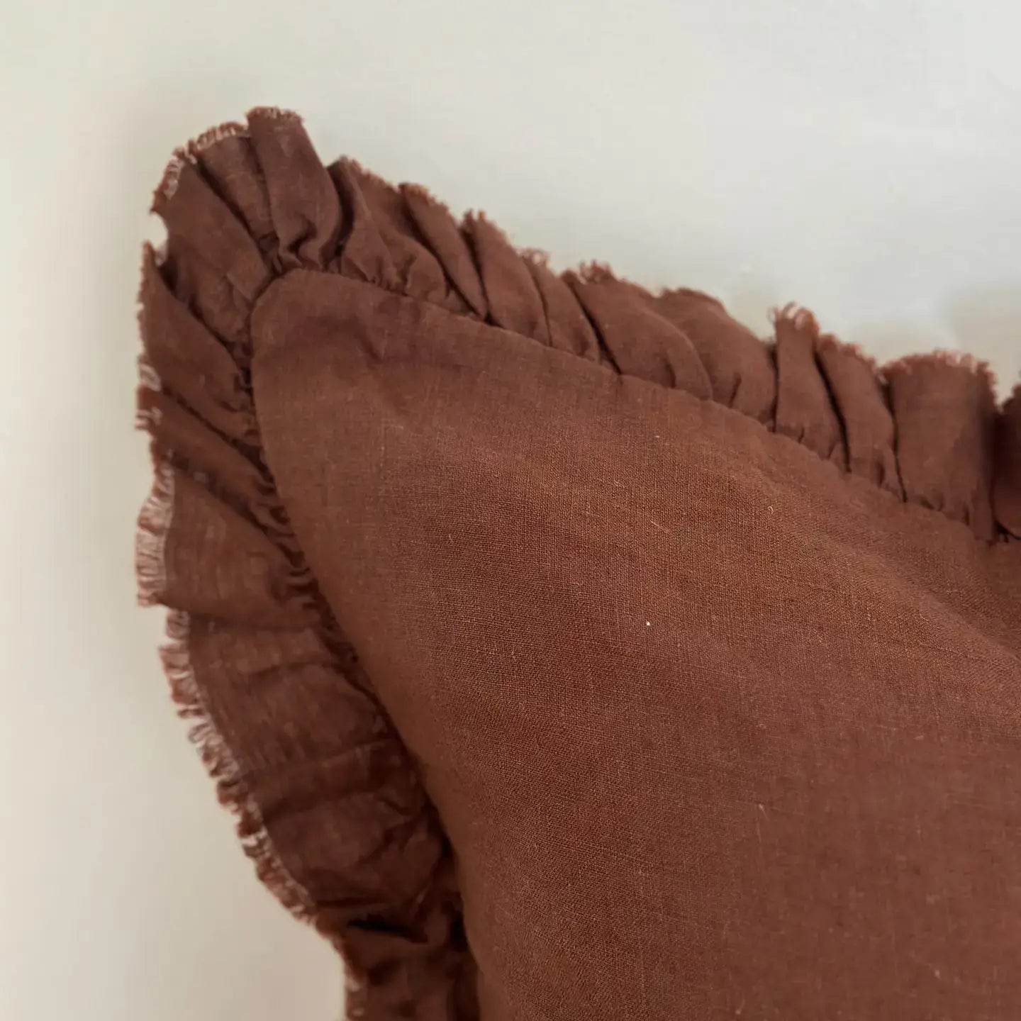 Hallie Ruffle Cushion - Dark Brown (65x65cm)