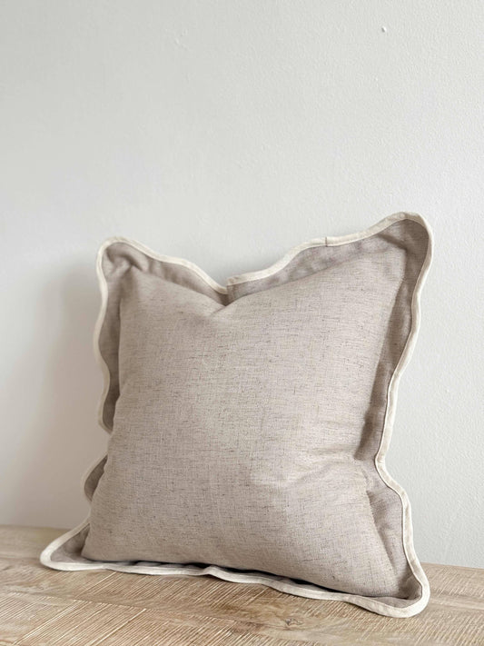 Chloe Scalloped Cushion - Greige (45x45cm)